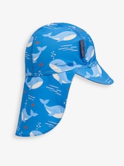 JoJo Maman Bébé Blue Whale UPF 50 Sun Protection Hat - Image 1 of 3