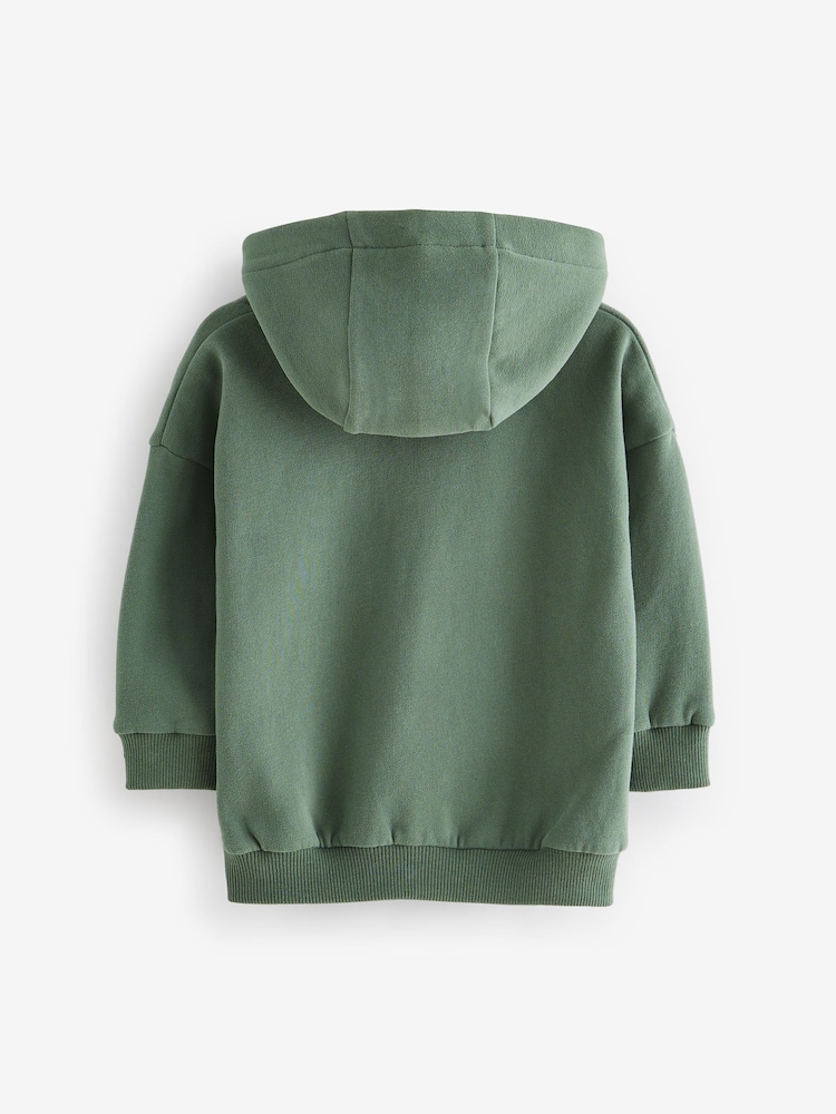 Khaki Green Long Sleeve Soft Touch Hoodie (3mths-7yrs) - Image 2 of 3