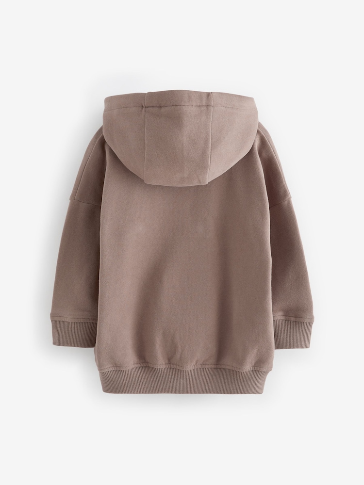 Mink Brown Long Sleeve Soft Touch Hoodie (3mths-7yrs) - Image 2 of 3