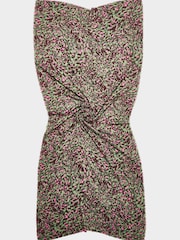 Oliver Bonas Green/Pink Super Soft Pop Animal Print Scarf - Image 2 of 4