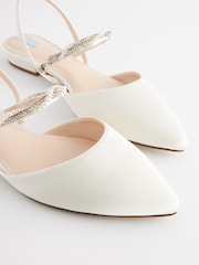 Ivory Forever Comfort Wedding Jewel Trim Slingback Bridal Shoes - Image 7 of 9