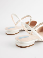 Ivory Forever Comfort Wedding Jewel Trim Slingback Bridal Shoes - Image 8 of 9