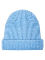 Oliver Bonas Blue Rib Knitted Beanie Hat - Image 1 of 3
