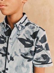 Blue Floral Print Shirt (3-16yrs) - Image 3 of 6