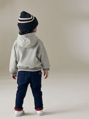 Grey/Burgandy Varsity Jersey Hoodie (3mths-7yrs) - Image 4 of 7
