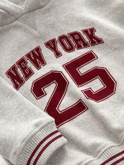 Grey/Burgandy Varsity Jersey Hoodie (3mths-7yrs) - Image 7 of 7