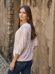 Pure Collection Cream Linen Sleeve Top - Image 2 of 3