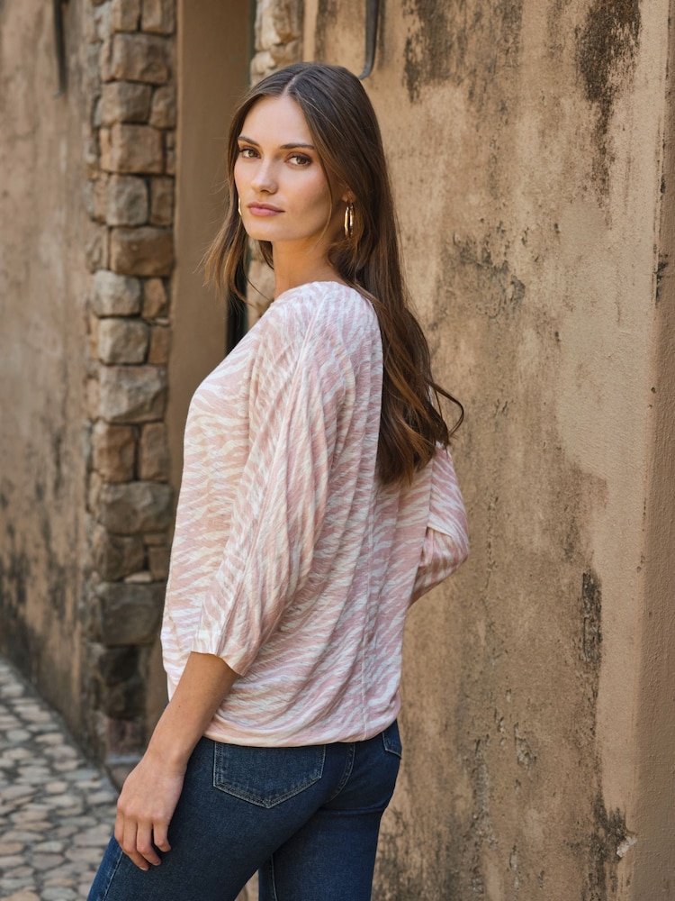 Pure Collection Cream Linen Sleeve Top - Image 2 of 3