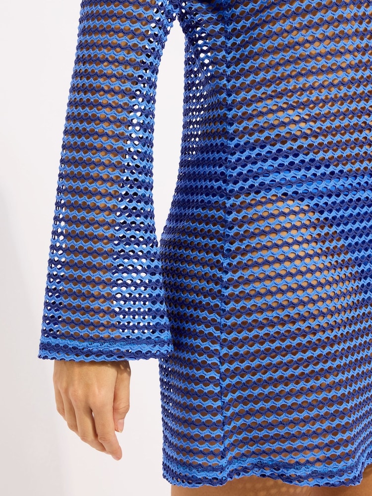 Seafolly Blue Mesh Effect Cover-Up - Image 4 of 4