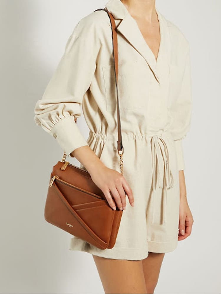 Dune London Brown Dalliance Small Pocket Front Cross-Body Bag - Image 1 of 6