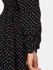 Whistles Scattered Hearts Flippy Black Dress - Image 4 of 5