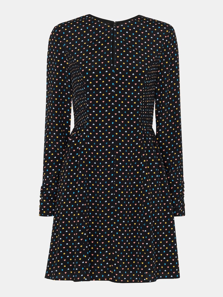Whistles Scattered Hearts Flippy Black Dress - Image 5 of 5