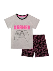 Harry Bear Black Gaming Short 100% Cotton Pyjamas - Image 1 of 5