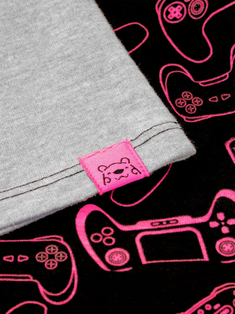 Harry Bear Black Gaming Short 100% Cotton Pyjamas - Image 5 of 5