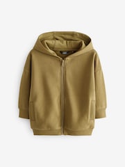 Olive Green Zip Through Hoodie (3mths-7yrs) - Image 4 of 6