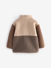 Brown Colourblock Fleece Zip Through Jacket (3mths-7yrs) - Image 6 of 8