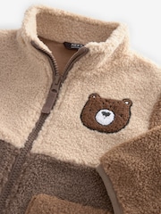 Brown Colourblock Fleece Zip Through Jacket (3mths-7yrs) - Image 8 of 8