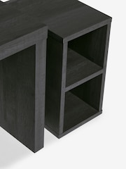 Black Bronx Oak Effect Rectangle Set of 3 Nest of Tables - Image 7 of 8