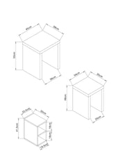 Black Bronx Oak Effect Rectangle Set of 3 Nest of Tables - Image 8 of 8