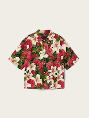 AllSaints Red Hokkaido Short Sleeve Shirt - Image 6 of 6