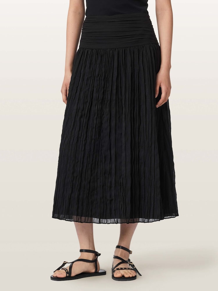 AllSaints Black Asal Maxi Skirt - Image 1 of 7 AllSaints Black Asal Maxi Skirt - Image 1 of 7