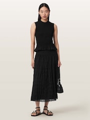 AllSaints Black Asal Maxi Skirt - Image 2 of 7