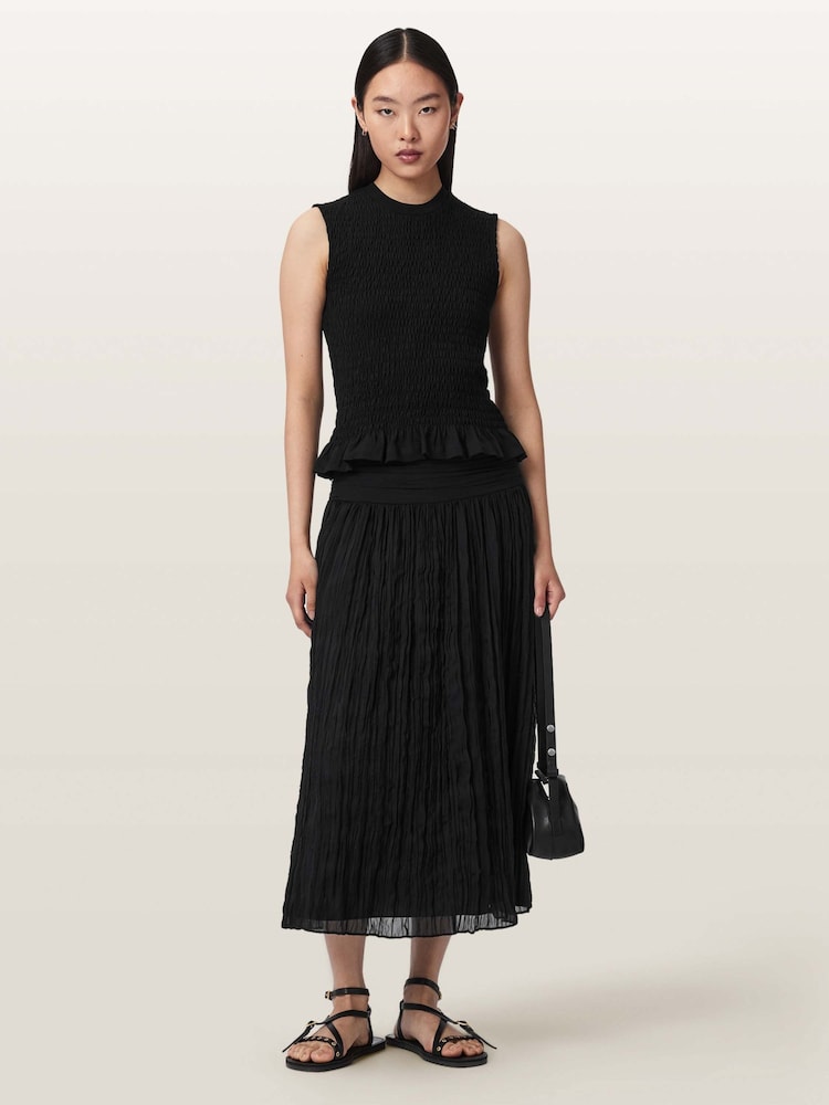AllSaints Black Asal Maxi Skirt - Image 2 of 7 AllSaints Black Asal Maxi Skirt - Image 2 of 7