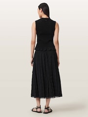AllSaints Black Asal Maxi Skirt - Image 6 of 7