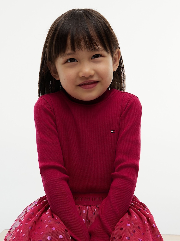 Tommy Hilfiger Red Polka Dot Tulle Fit And Flare Dress - Image 2 of 6 Tommy Hilfiger Red Polka Dot Tulle Fit And Flare Dress - Image 2 of 6