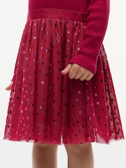 Tommy Hilfiger Red Polka Dot Tulle Fit And Flare Dress - Image 3 of 6