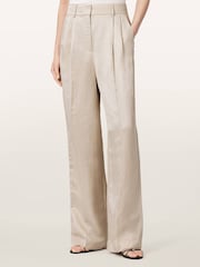 AllSaints Cream Helena Trousers - Image 1 of 7