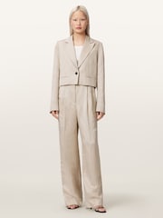 AllSaints Cream Helena Trousers - Image 2 of 7