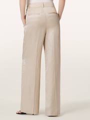 AllSaints Cream Helena Trousers - Image 4 of 7