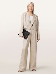 AllSaints Cream Helena Trousers - Image 5 of 7