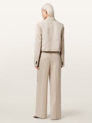 AllSaints Cream Helena Trousers - Image 6 of 7