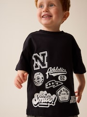 Black Badges 100% Cotton Short Sleeve Varsity T-Shirt (3mths-7yrs) - Image 4 of 7