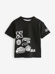 Black Badges 100% Cotton Short Sleeve Varsity T-Shirt (3mths-7yrs) - Image 5 of 7
