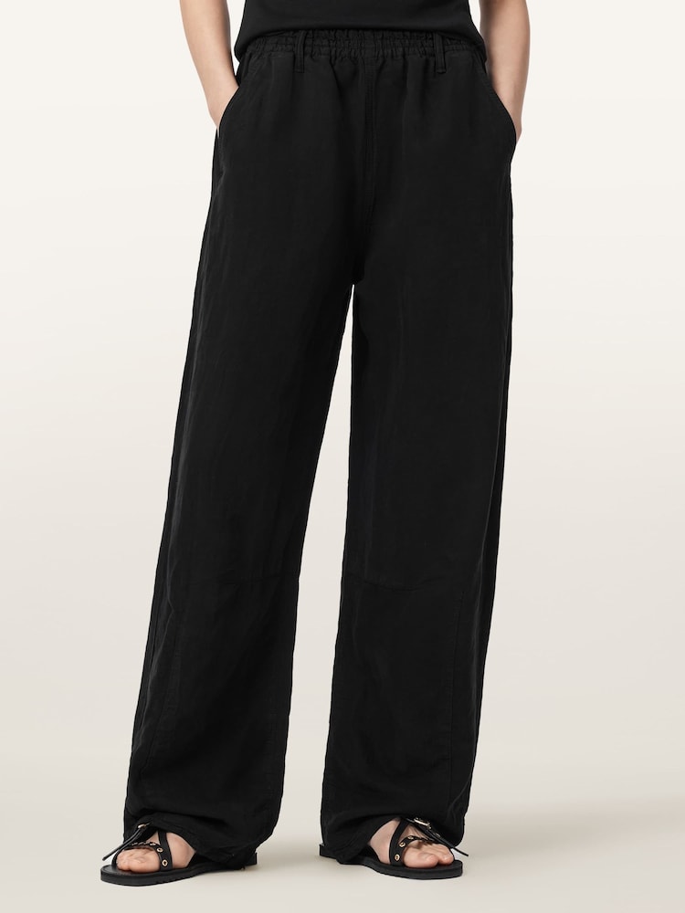 AllSaints Black Jett Pull On Trousers - Image 1 of 7