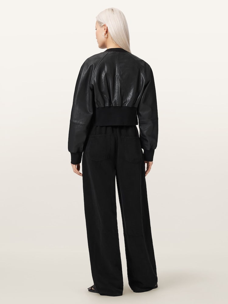 AllSaints Black Jett Pull On Trousers - Image 2 of 7