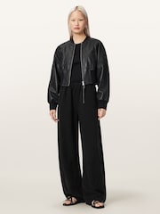 AllSaints Black Jett Pull On Trousers - Image 4 of 7