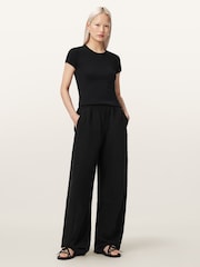 AllSaints Black Jett Pull On Trousers - Image 6 of 7