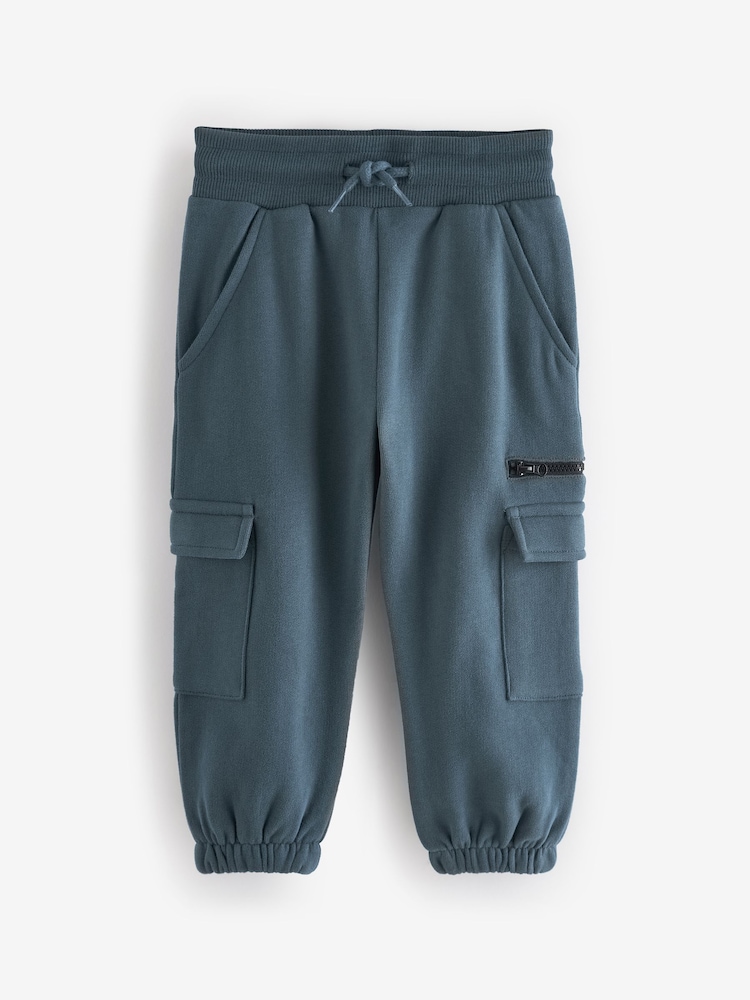 Teal Blue Utility Joggers (3mths-7yrs) - Image 1 of 7