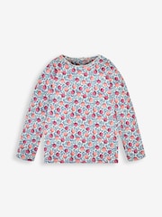 JoJo Maman Bébé Rose Pink Bunny Girls' 2-Piece Appliqué Pinafore Dress & Top Set - Image 4 of 6