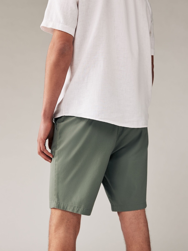 Khaki Green/Stone/Blue Straight Fit Stretch Chinos Shorts 3 Pack - Image 12 of 14
