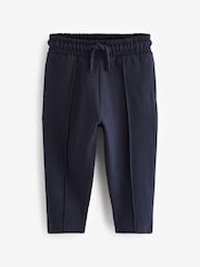 Navy Blue Pintuck 100% Cotton Joggers (3mths-7yrs) - Image 1 of 3