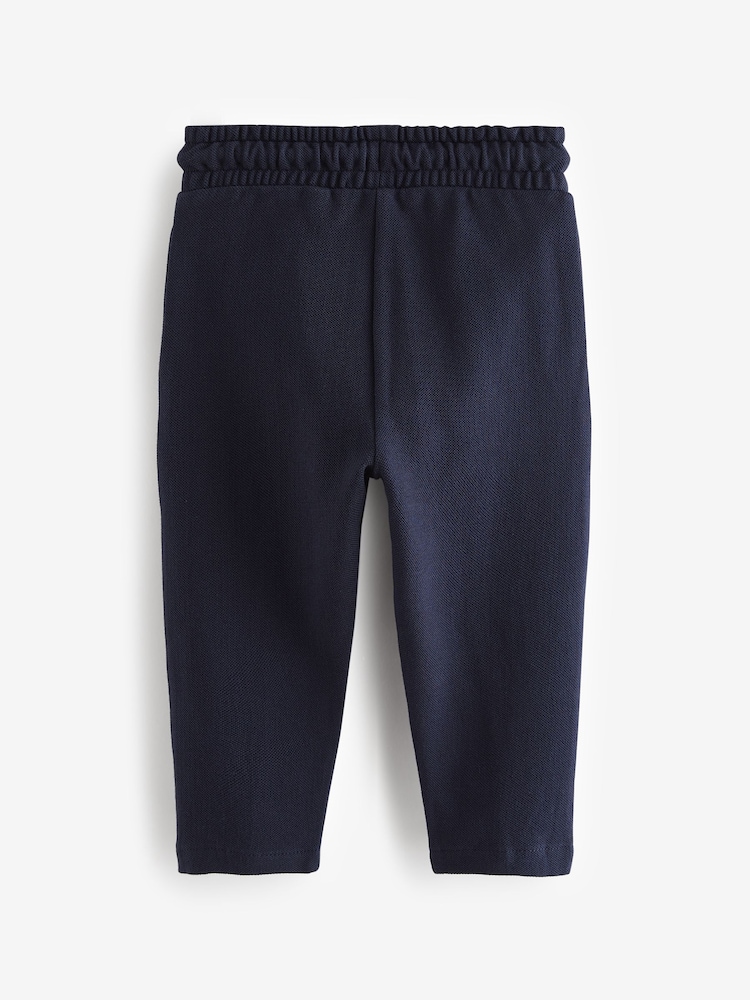 Navy Blue Pintuck 100% Cotton Joggers (3mths-7yrs) - Image 2 of 3 Navy Blue Pintuck 100% Cotton Joggers (3mths-7yrs) - Image 2 of 3