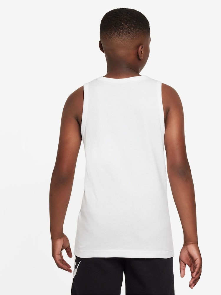 Nike White 100% Cotton Essential Tank Top - Image 2 of 4