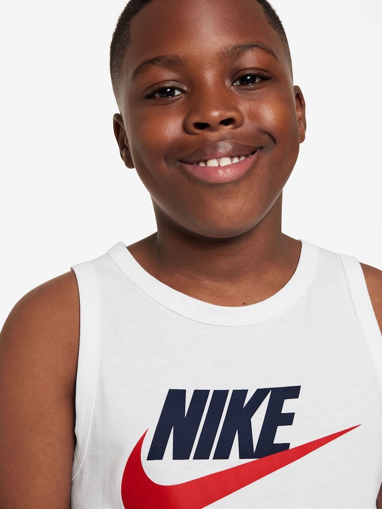 Nike White 100% Cotton Essential Tank Top - Image 4 of 4