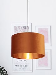 Searchlight Orange Josie Velvet Rose Gold Inner Easy Fit Shade 40cm - Image 1 of 3