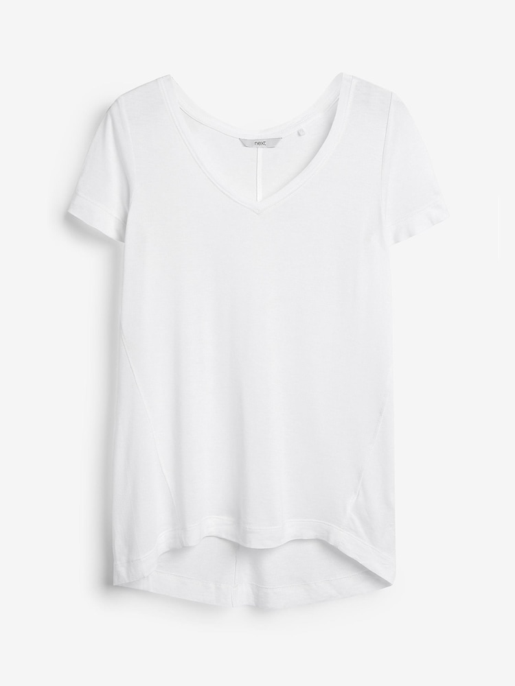 White Slouch V-Neck T-Shirt - Image 4 of 4